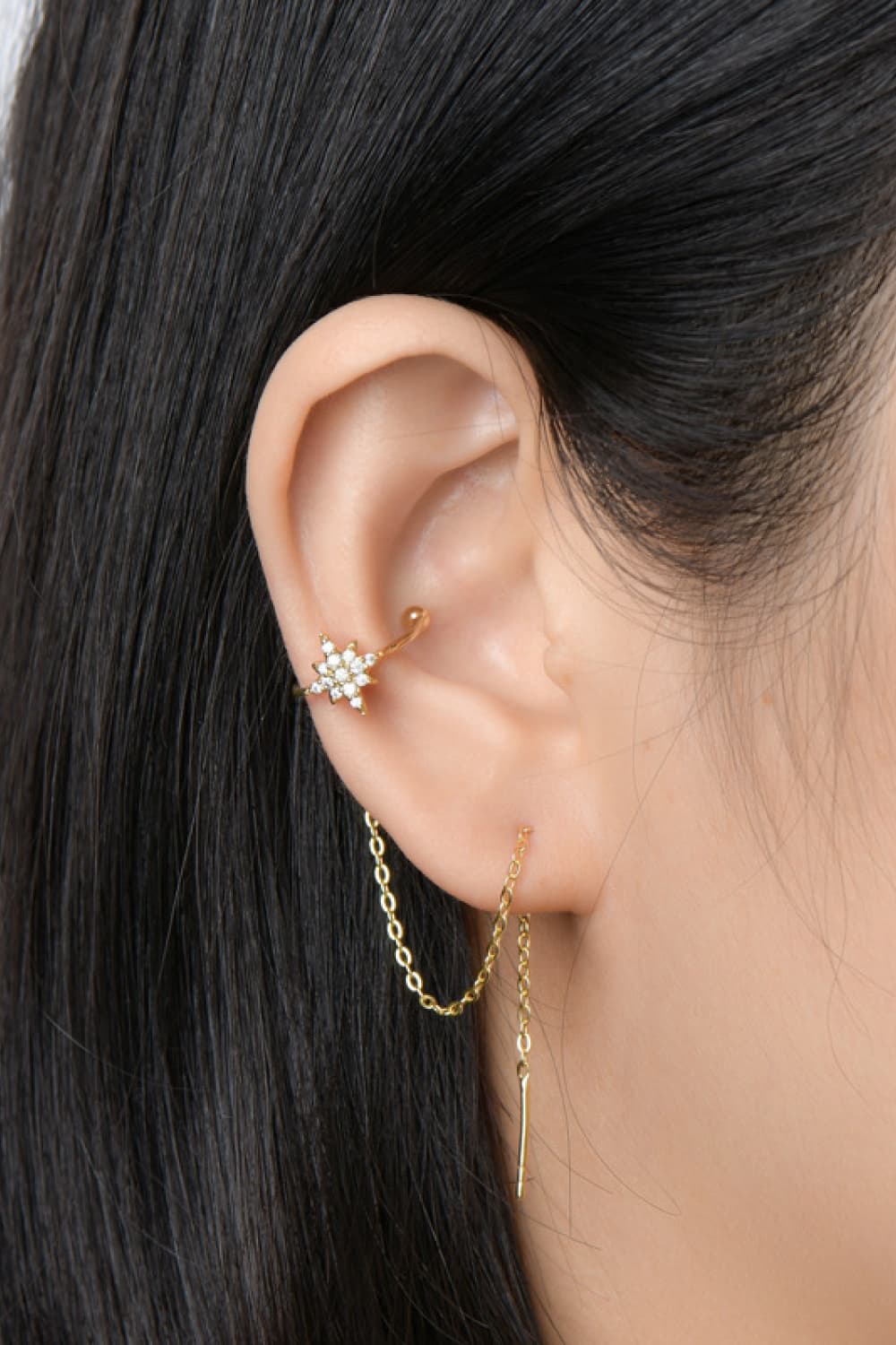 Moissanite 925 Sterling Silver Threader Earrings-Bijou Crush