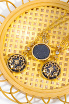 Vintage Blue Sandstone Pendant Copper Necklace-Bijou Crush