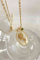 Flower Shell Pendant Copper Necklace-Bijou Crush