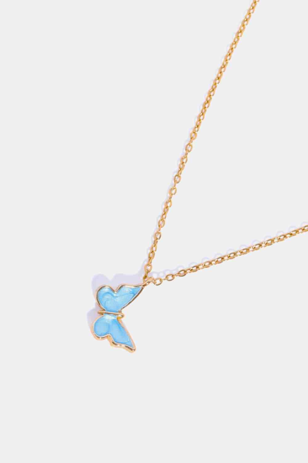 Butterfly Pendant Copper 14K Gold-Plated Necklace-Bijou Crush