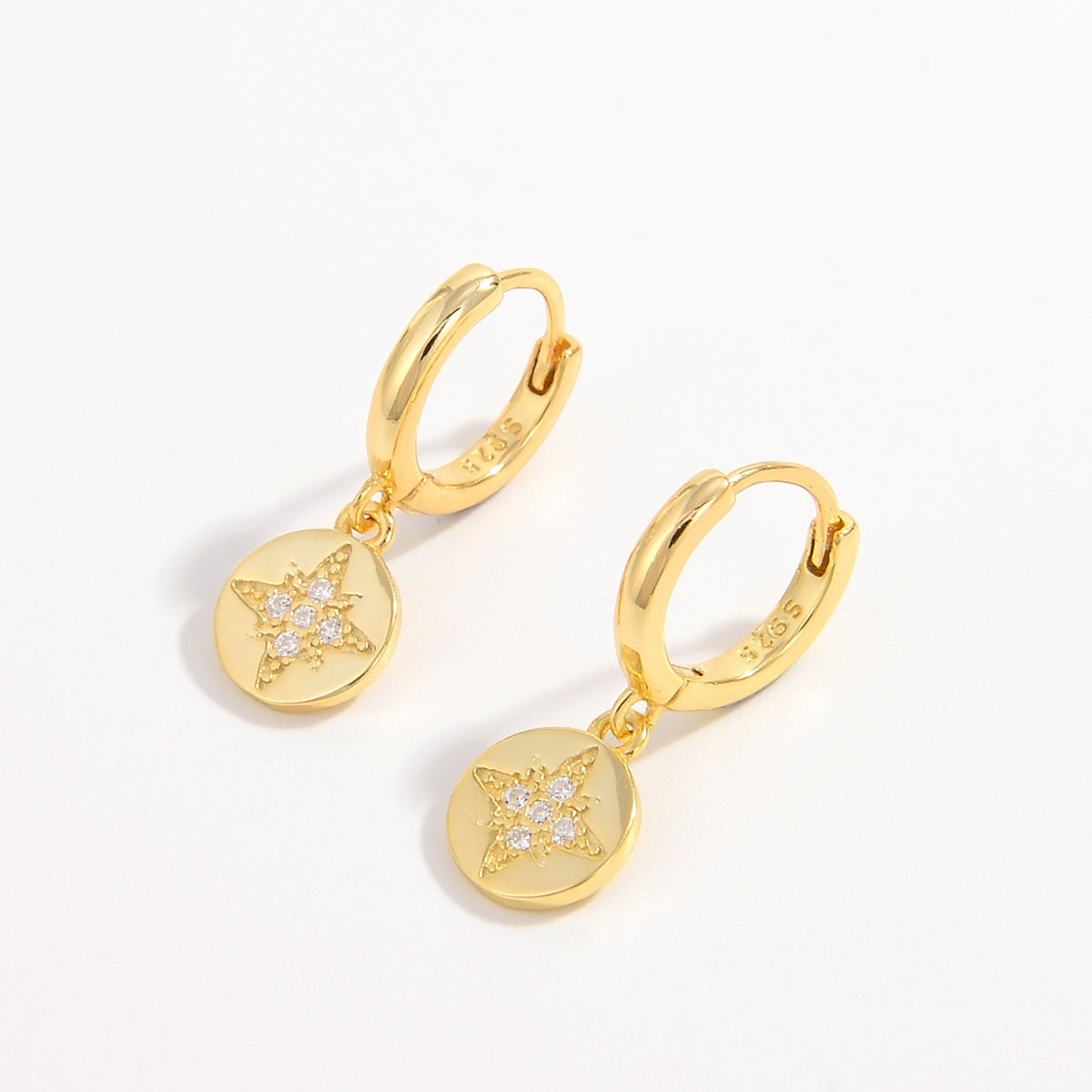 Sterling Silver Inlaid Zircon Earrings-Bijou Crush