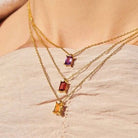 Titanium Steel Inlaid Zircon Pendant Necklace-Bijou Crush