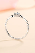 Adored Moissanite Heart 925 Sterling Silver Ring-Bijou Crush