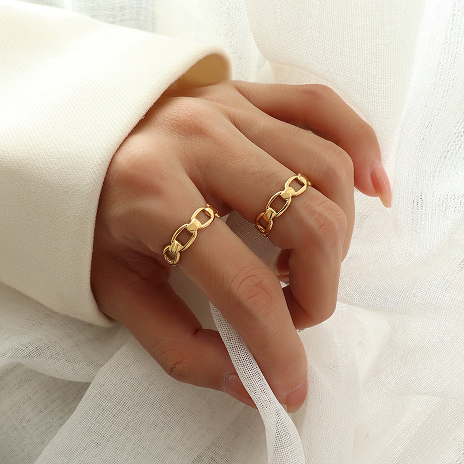 Titanium Steel Gold-Plated Adjustable Ring-Bijou Crush