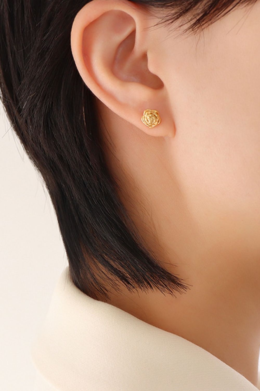 Titanium Steel Flower Stud Earrings-Bijou Crush