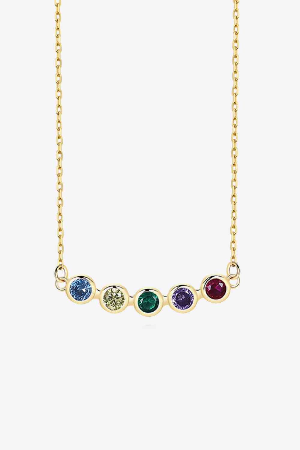 925 Sterling Silver Rainbow Cubic Zirconia Necklace-Bijou Crush