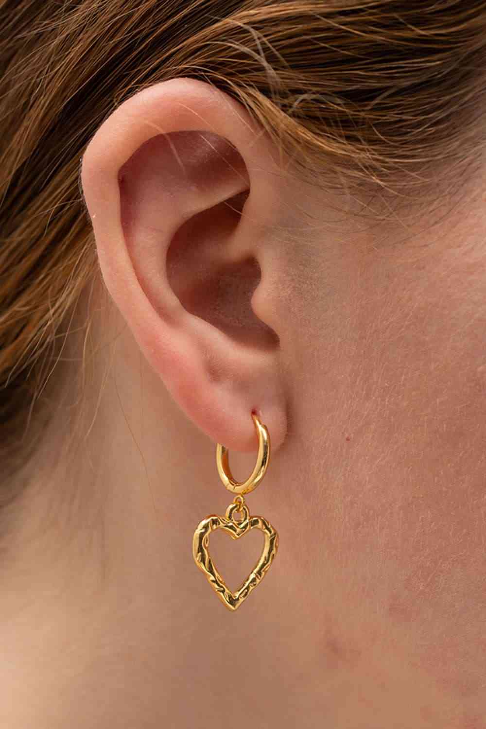 Heart Stainless Steel Drop Earrings-Bijou Crush