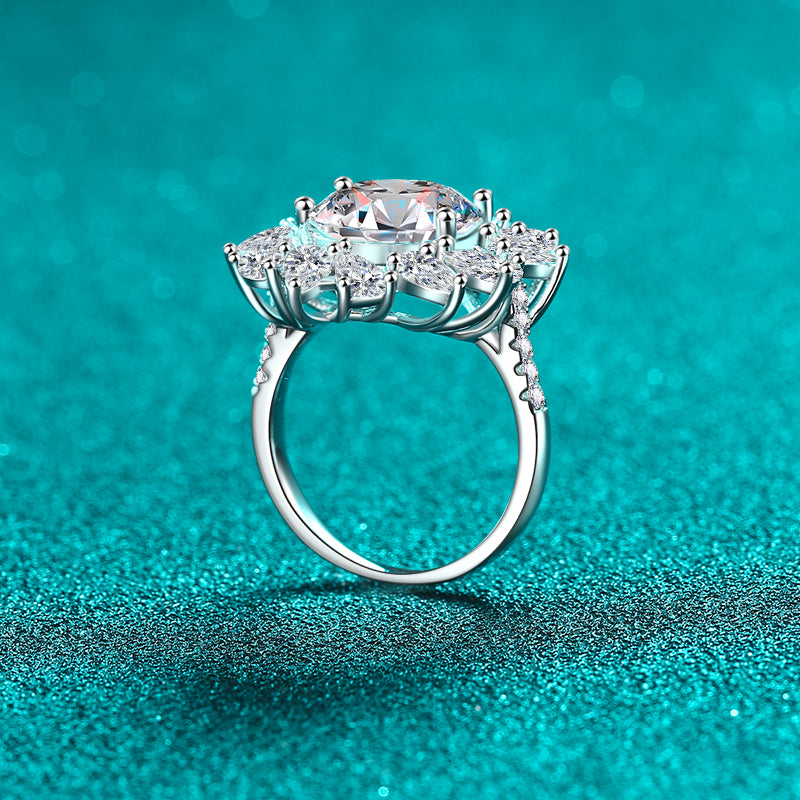 5 Carat Moissanite 925 Sterling Silver Flower Shape Ring-Bijou Crush