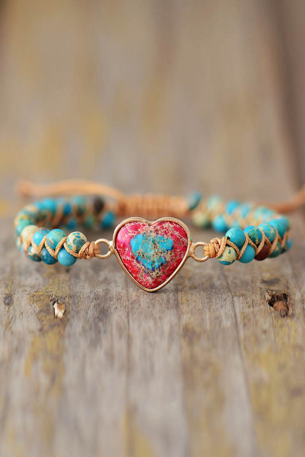 Handmade Heart Shape Natural Stone Bracelet-Bijou Crush