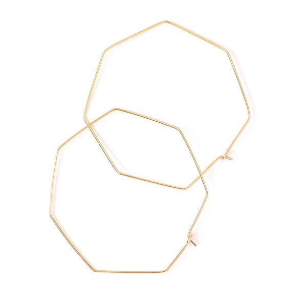 Nash Octagon Hoops Earrings-Bijou Crush