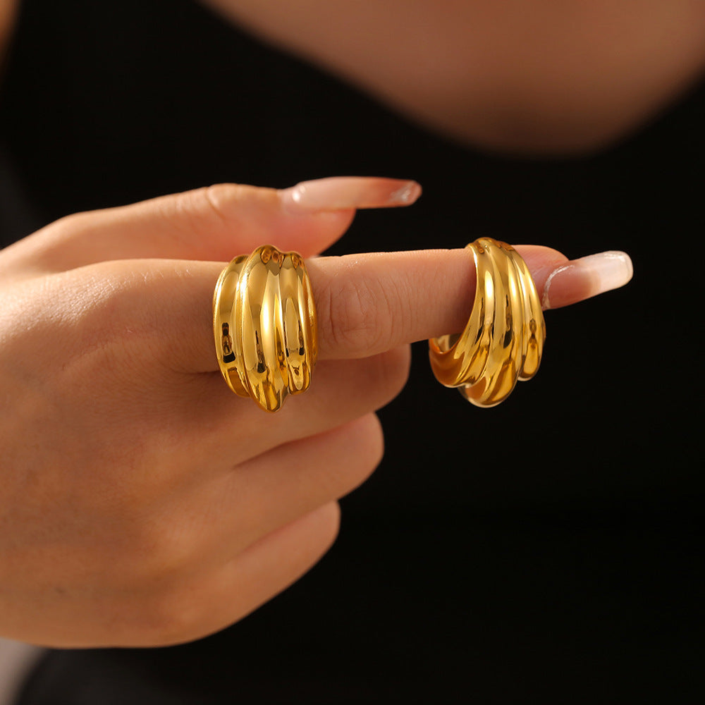 18K Gold-Plated Titanium Steel Open Ring-Bijou Crush