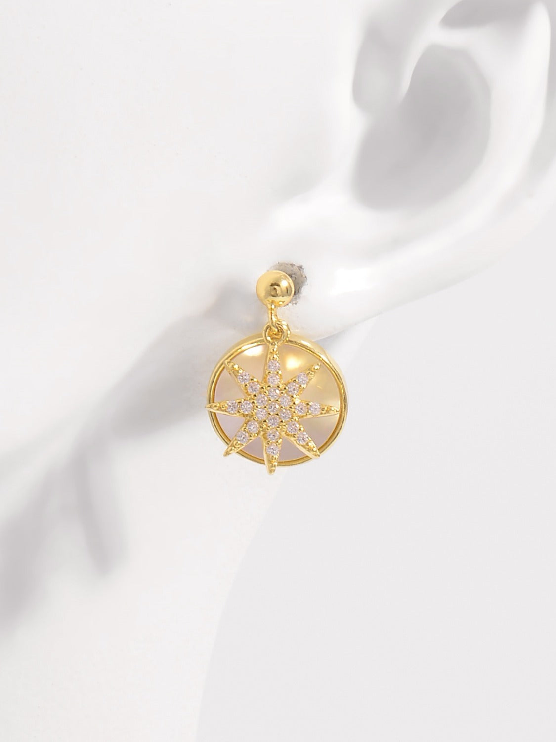 18K Gold-Plated 925 Sterling Silver Star Shape Earrings-Bijou Crush