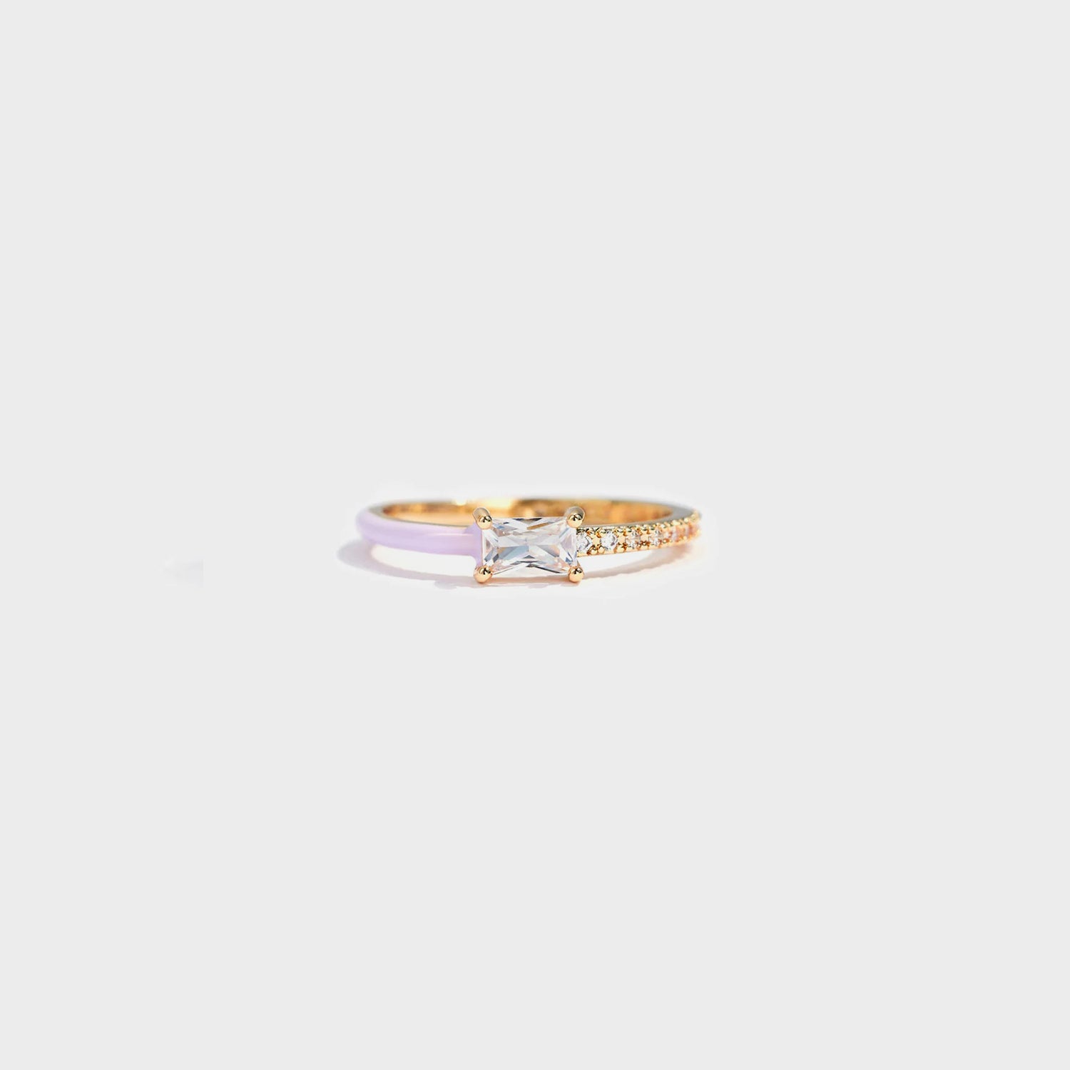 Heart Shape Inlaid Zircon Enamel Ring-Bijou Crush