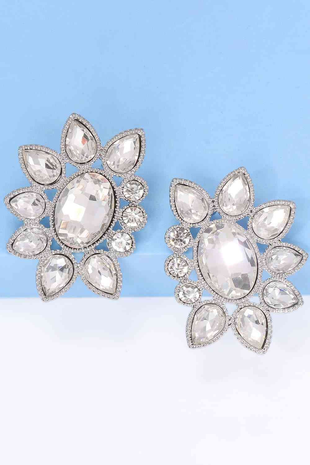 Geometrical Shape Glass Stone Dangle Earrings-Bijou Crush