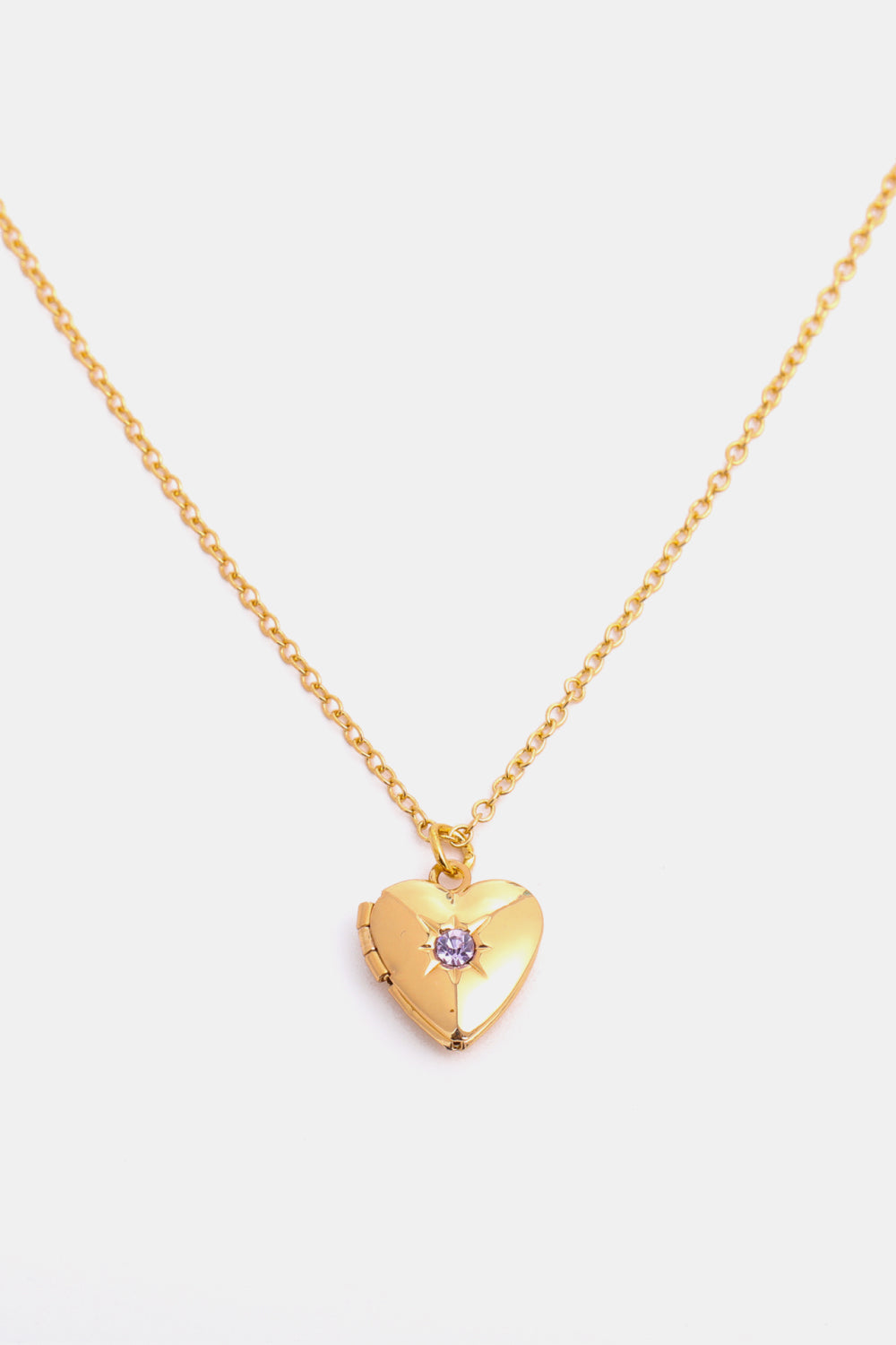 Zircon Heart Shape 14K Gold-Plated Pendant Necklace-Bijou Crush