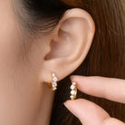 925 Sterling Silver Moissanite Huggie Earrings-Bijou Crush