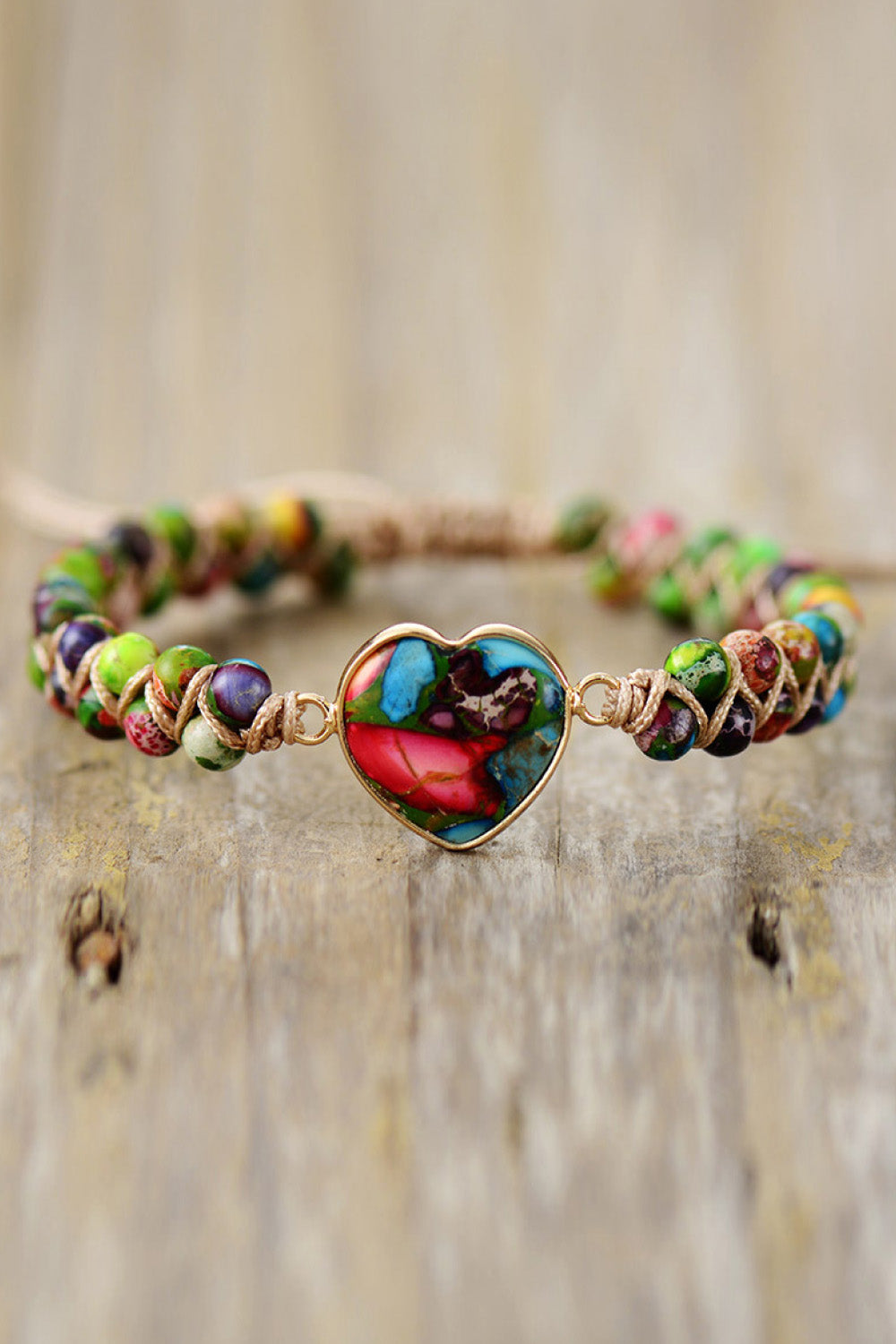 Handmade Heart Shape Natural Stone Bracelet-Bijou Crush