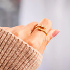 925 Sterling Silver Inlaid Zircon Bypass Ring-Bijou Crush