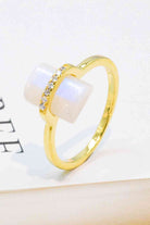 Natural Moonstone Platinum-Plated Ring-Bijou Crush