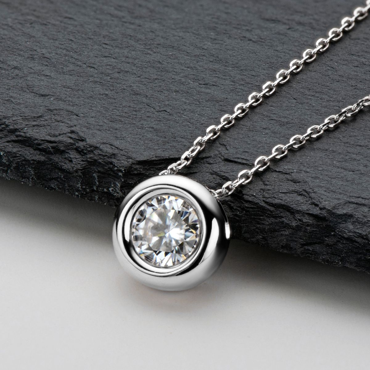 1 Carat Moissanite 925 Sterling Silver Necklace-Bijou Crush