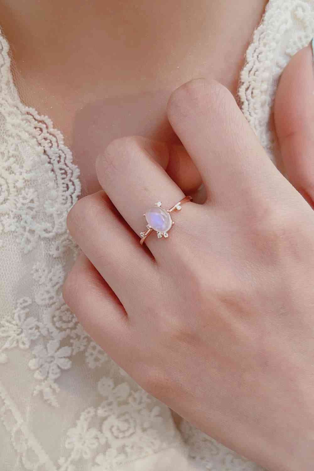 High Quality Natural Moonstone 925 Sterling Silver Ring-Bijou Crush