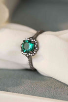 Paraiba Blue Zircon Flower Shape Ring-Bijou Crush