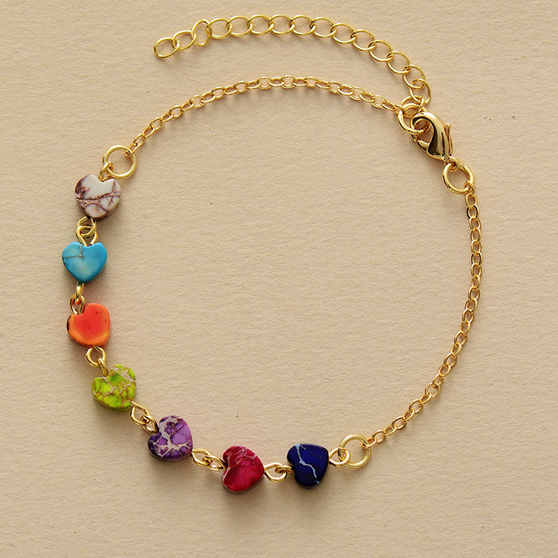 Heart Natural Stone Bracelet-Bijou Crush