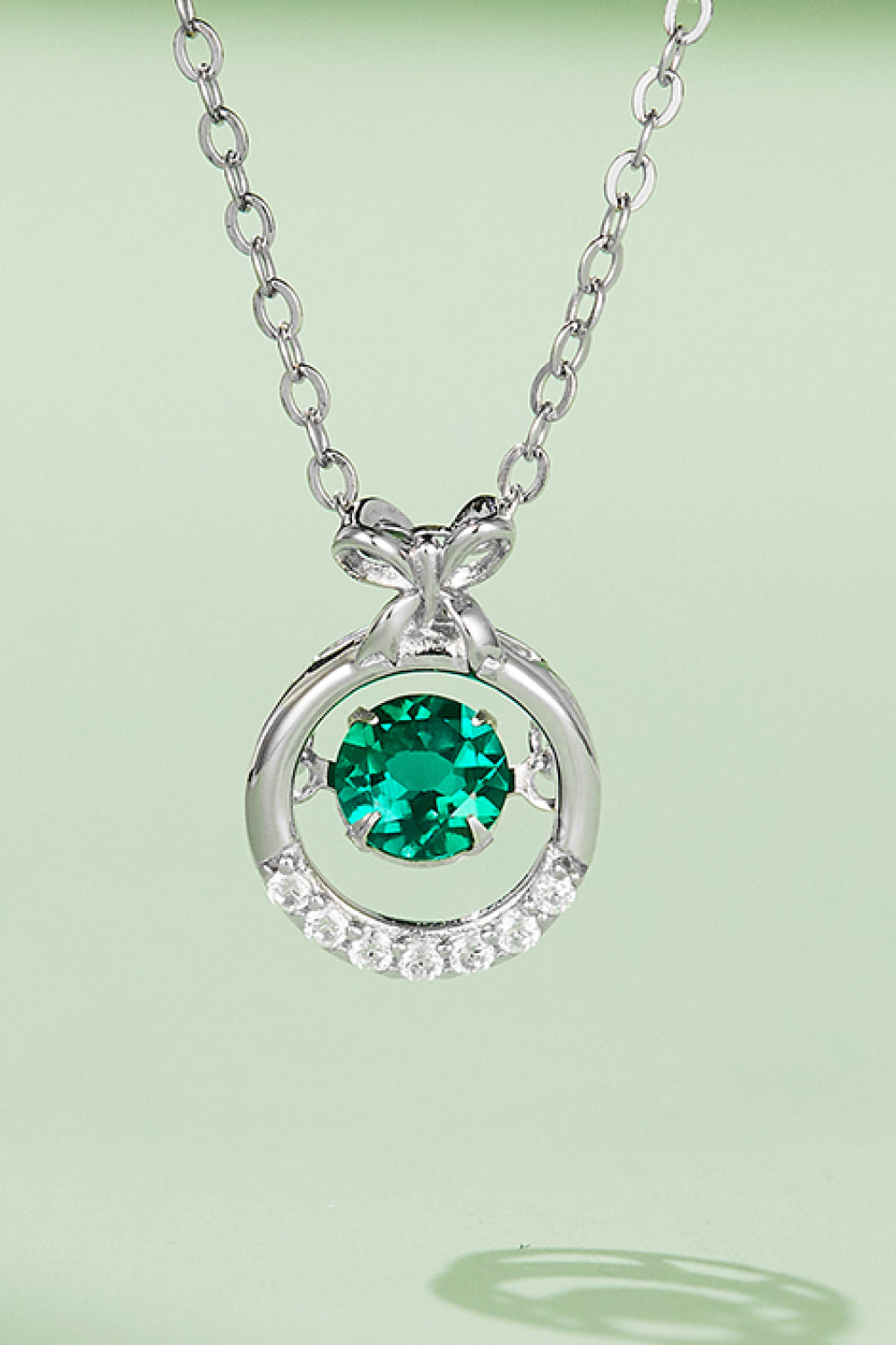 Lab-Grown Emerald Pendant Necklace-Bijou Crush