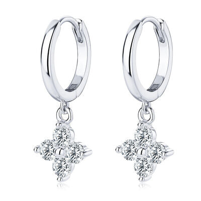 925 Sterling Silver Moissanite Hoop Drop Earrings-Bijou Crush