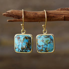 Square Copper Drop Earrings-Bijou Crush