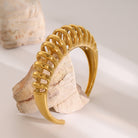 Stainless Steel Cutout Bracelet - 18K Gold-Plated-Bijou Crush