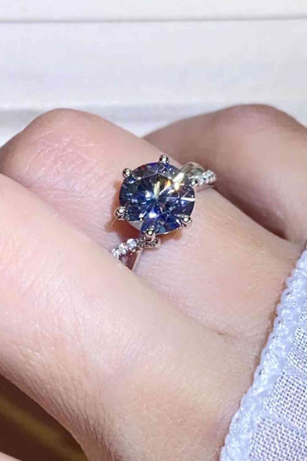2 Carat Moissanite Ring in Smokey Gray-Bijou Crush