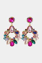 Zinc Alloy Frame Glass Stone Dangle Earrings-Bijou Crush