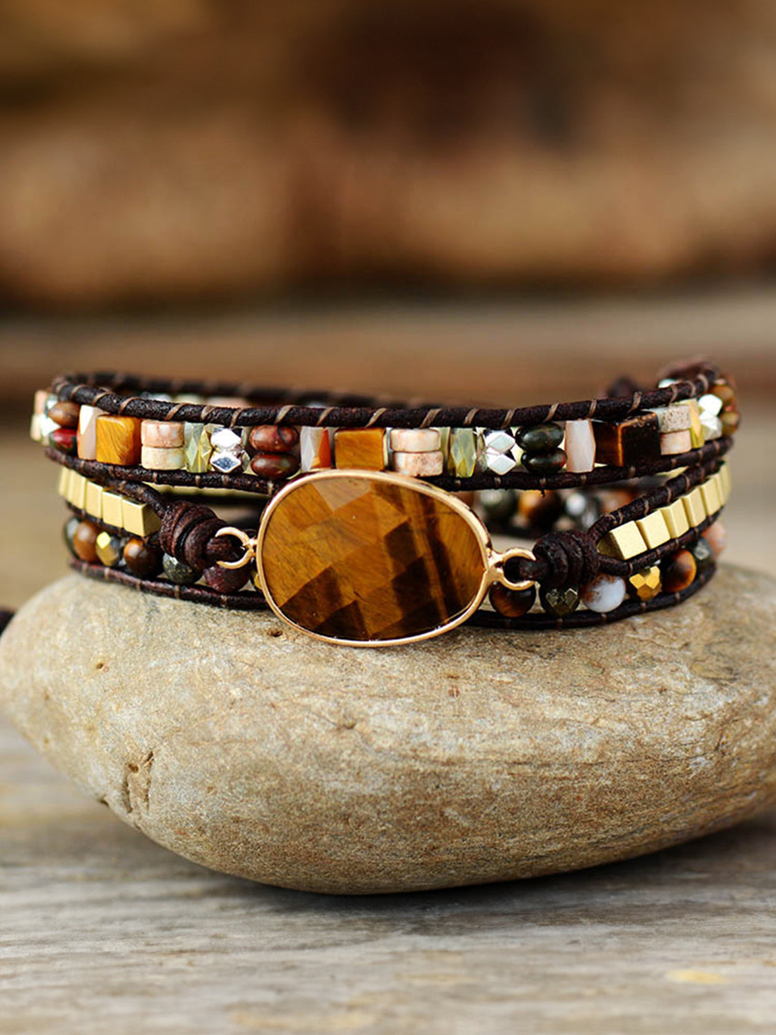 Geometrical Shape Triple-Layer Bracelet-Bijou Crush