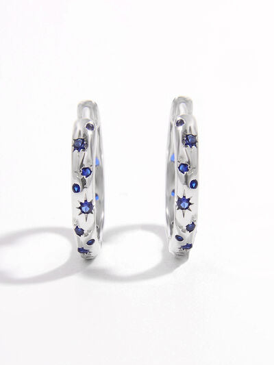 925 Sterling Silver Inlaid Zircon Huggie Earrings-Bijou Crush