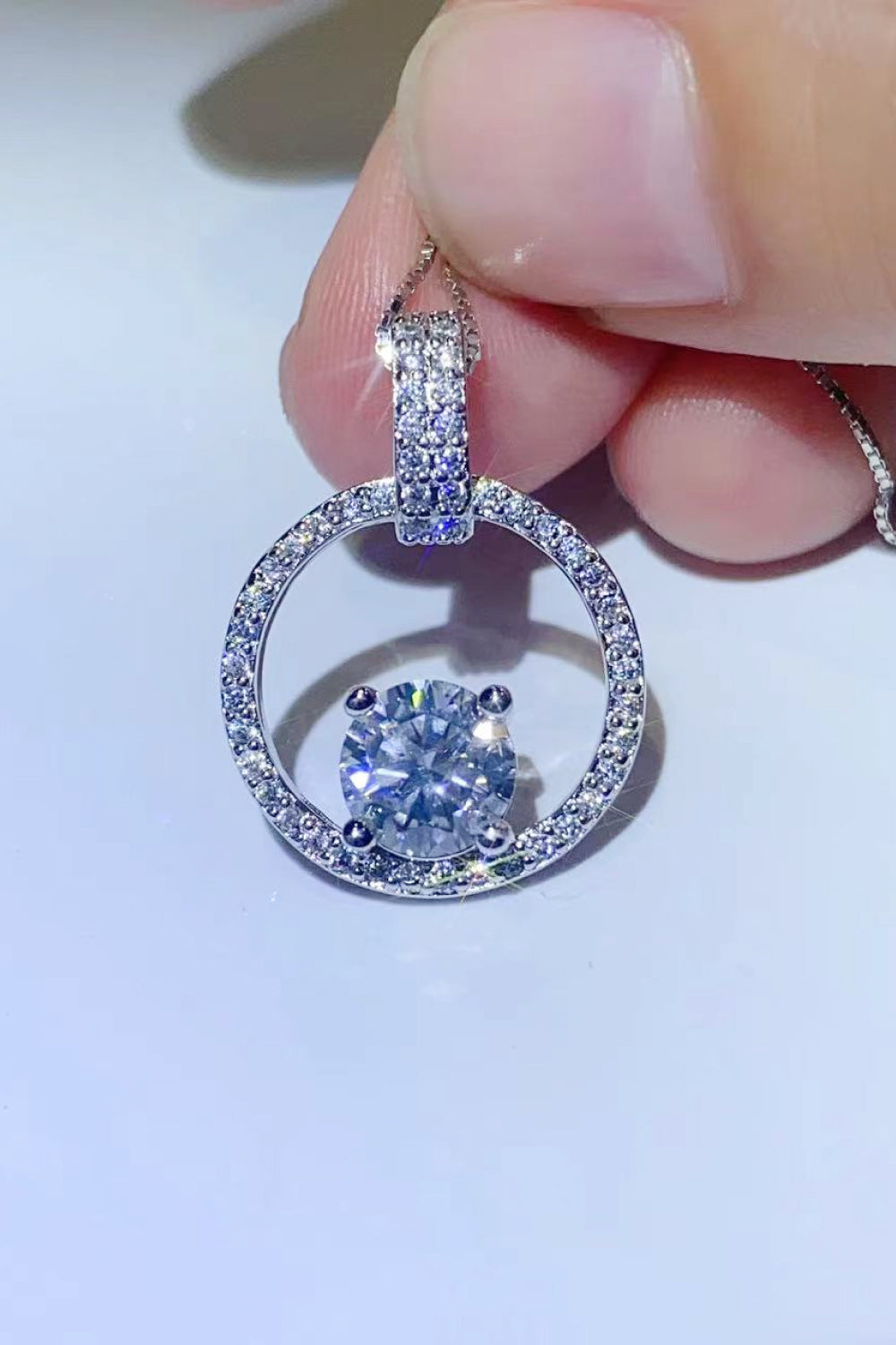 1 Carat Moissanite Sterling Silver Necklace-Bijou Crush