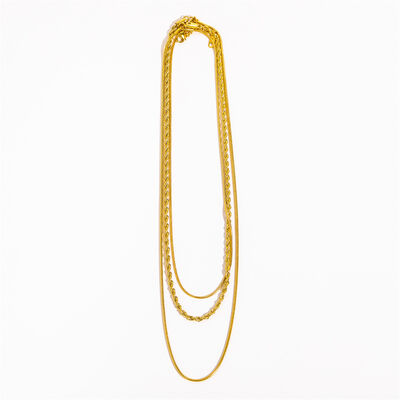 18K Gold-Plated Titanium Steel Three-Layered Necklace-Bijou Crush