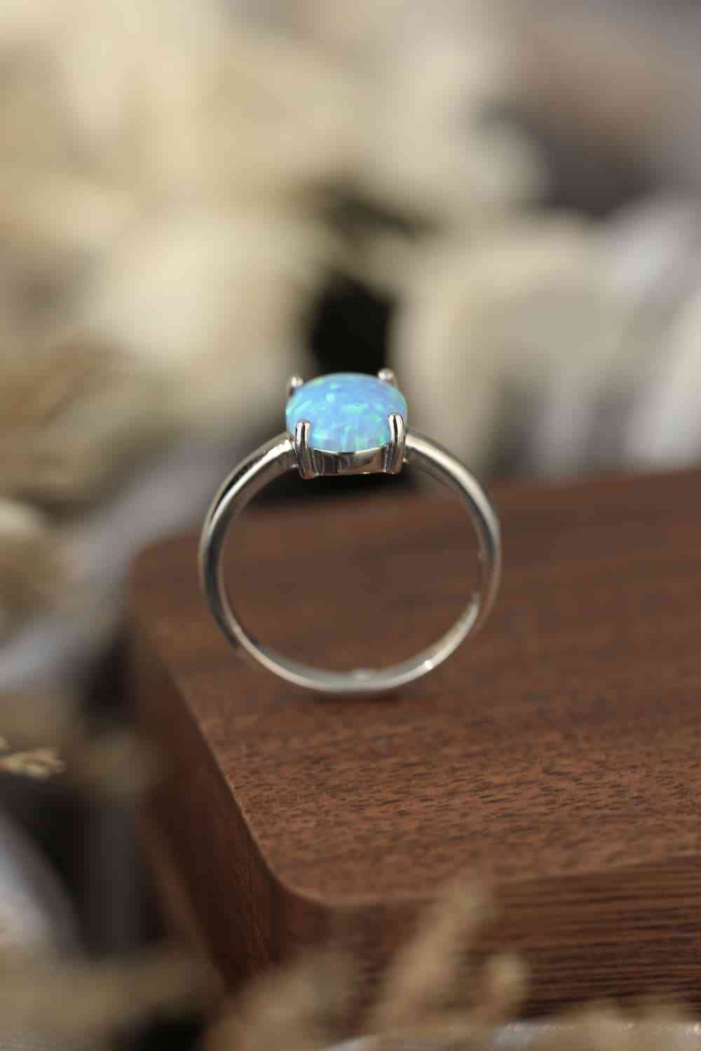 925 Sterling Silver Opal Solitaire Ring-Bijou Crush