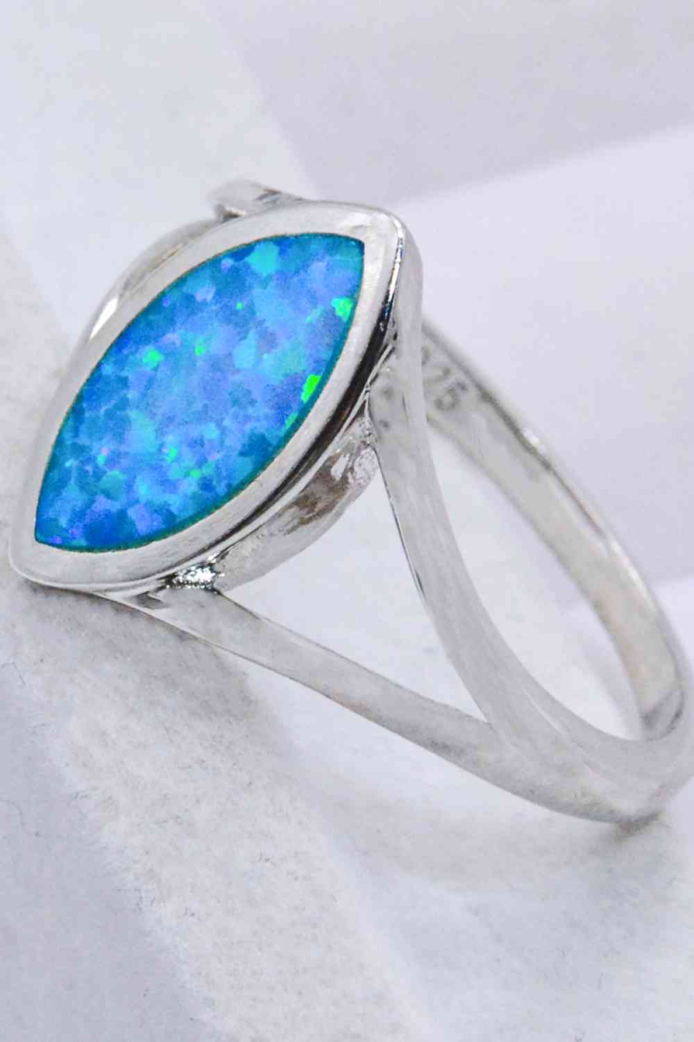 925 Sterling Silver Split Shank Opal Ring-Bijou Crush