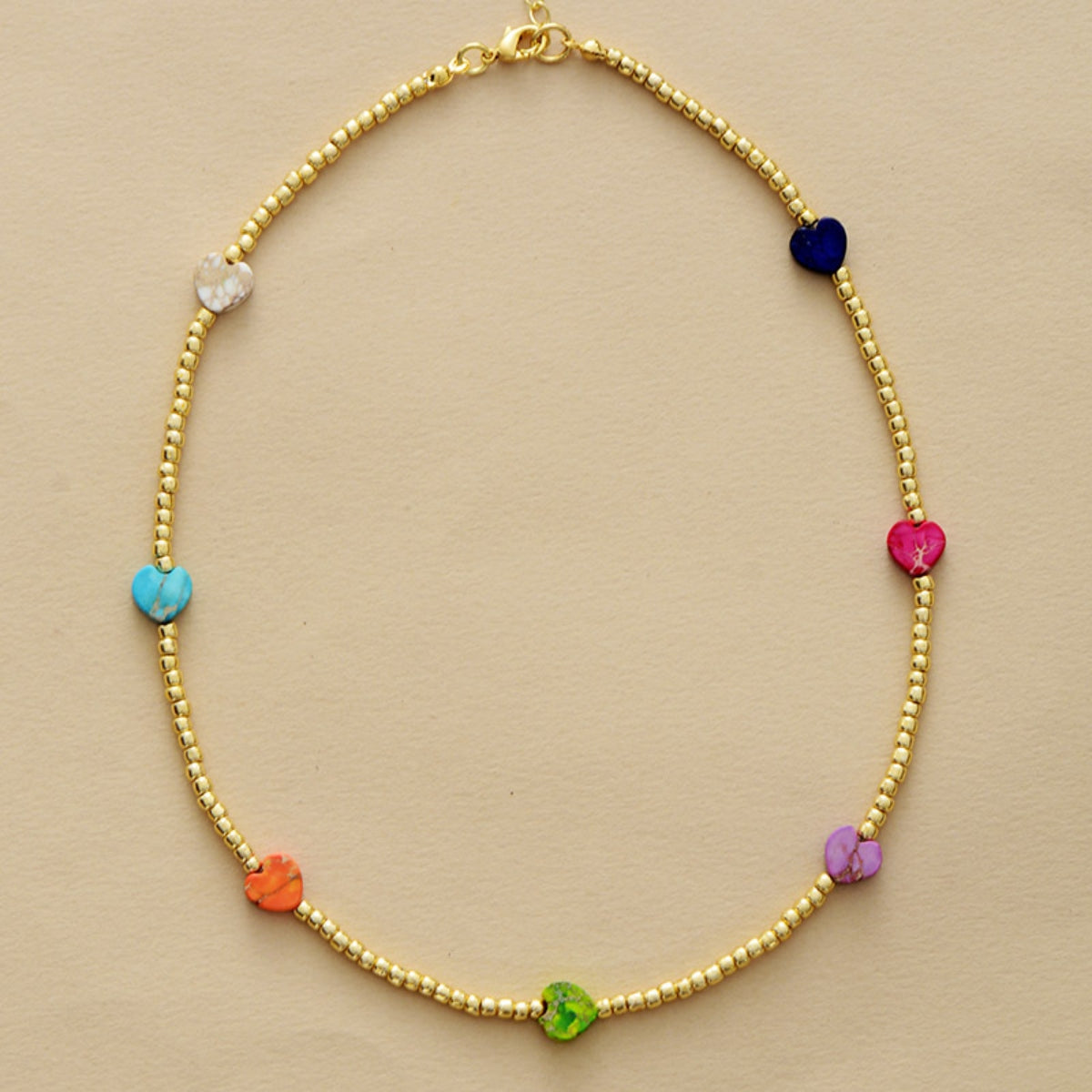 Heart Shape Natural Stone Necklace-Bijou Crush