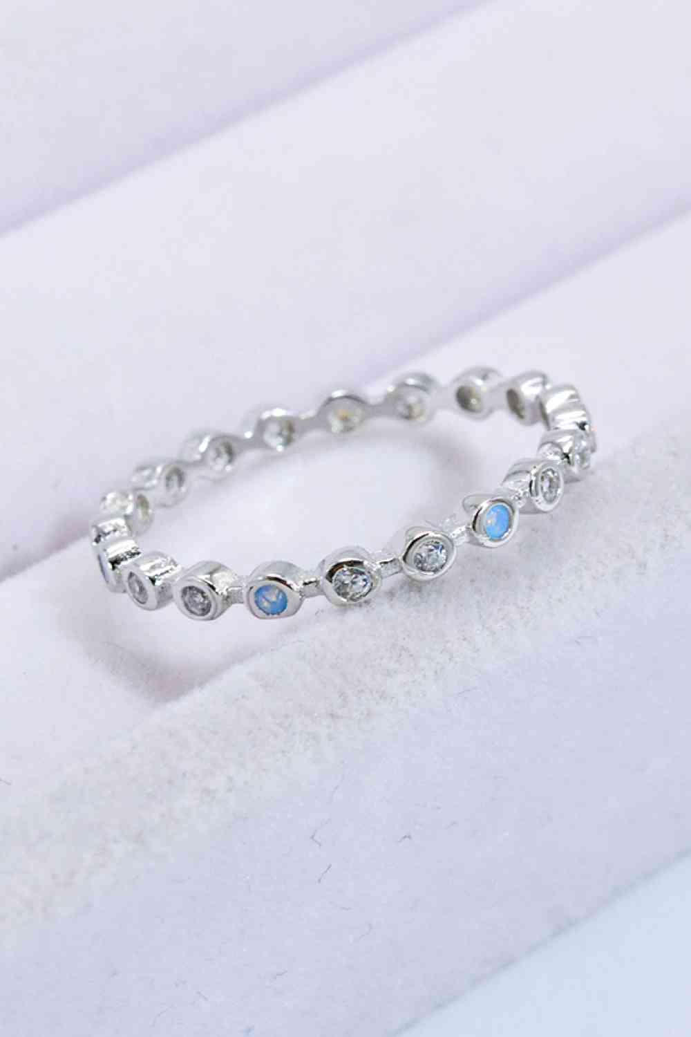 925 Sterling Silver Zircon and Natural Moonstone Ring-Bijou Crush