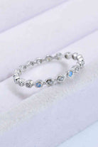925 Sterling Silver Zircon and Natural Moonstone Ring-Bijou Crush