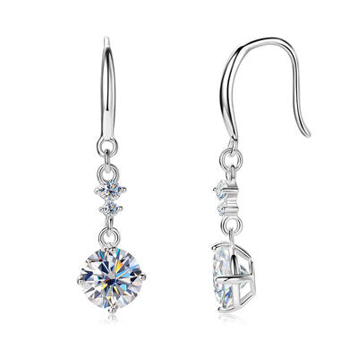 2 Carat Moissanite 925 Sterling Silver Earrings-Bijou Crush