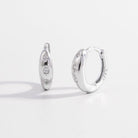 925 Sterling Silver Inlaid Zircon Huggie Earrings-Bijou Crush