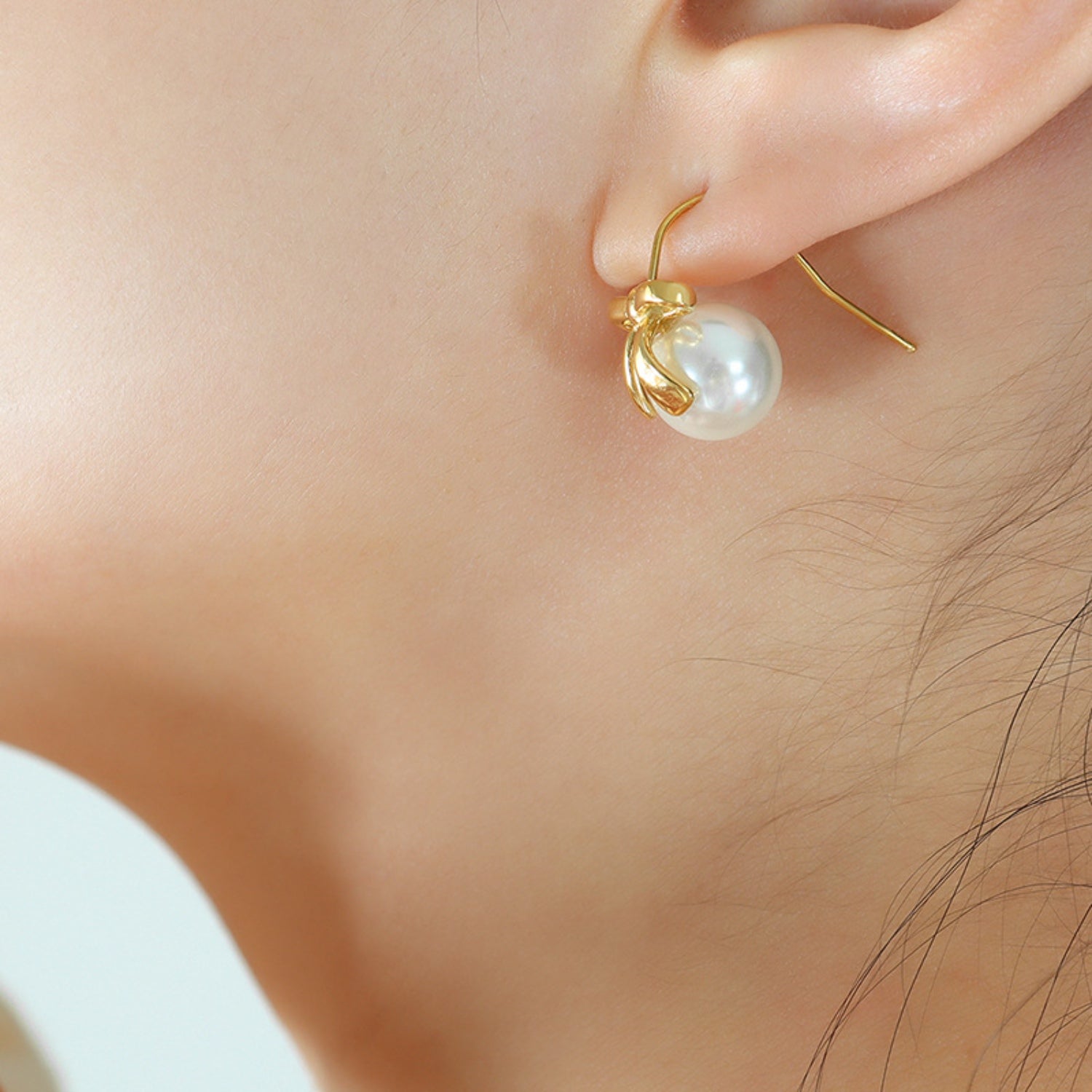 Titanium Steel Bow Drop Earrings-Bijou Crush