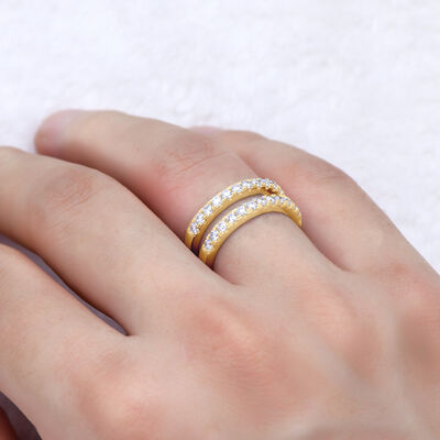 925 Sterling Silver Moissanite Double Layered Ring-Bijou Crush