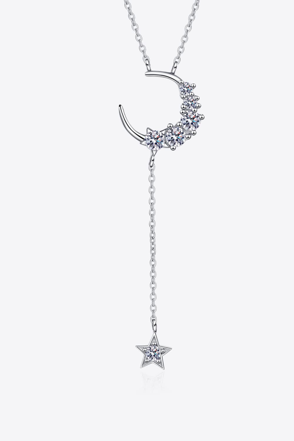 Star & Moon Moissanite Necklace-Bijou Crush