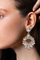 Zinc Alloy Frame Glass Stone Dangle Earrings-Bijou Crush