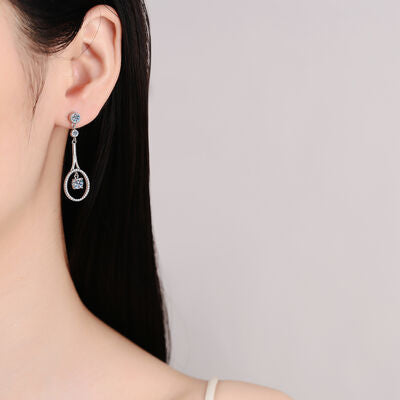 1 Carat Moissanite 925 Sterling Silver Drop Earrings-Bijou Crush