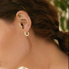 925 Sterling Silver Moissanite Huggie Earrings-Bijou Crush